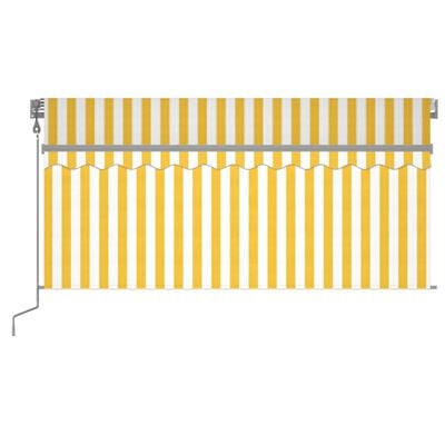 vidaXL Luifel automatisch uittrekbaar met rolgordijn 3x2,5 m geel wit