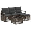vidaXL Tuinbankenset 5 pcs Grijs poly rattan