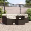 vidaXL Tuin Sofa Set met kussen 7 pcs Bruin en Crème poly rattan