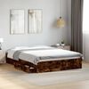 vidaXL Bedframe met lades bewerkt hout gerookt eikenkleurig 120x200 cm