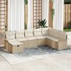 vidaXL Tuin Sofa Set met kussen met opslag 8 pcs Beige Poly riet