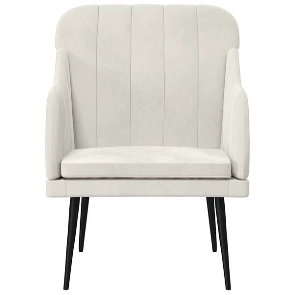 vidaXL Fauteuil 63x76x80 cm fluweel crèmekleurig