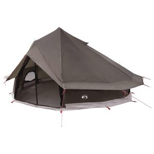 vidaXL Tipi Tent Bruin Grijs 700 x 700 x 395 cm Polyester en staal
