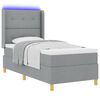 vidaXL Boxspringbed met hoofdeinde Lichtgrijs 90 x 200 cm Stof