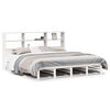 vidaXL Bed met boekenkast zonder matras massief hout wit 180x200 cm