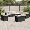 vidaXL 13-delige Loungeset met kussens poly rattan zwart