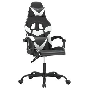 vidaXL Gamestoel kunstleer zwart en wit