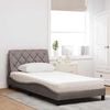 vidaXL Bed met matras stof taupe 100x200 cm