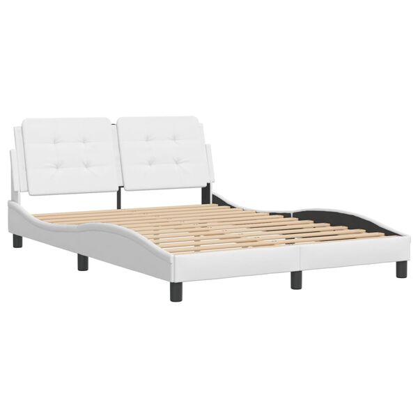 vidaXL Bedframe zonder matras "Zadar" kunstleer wit 140x200 cm
