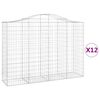 vidaXL Schanskorven 12 st gewelfd 200x50x140/160 cm ijzer