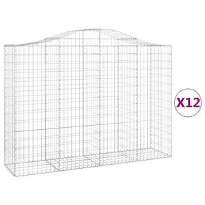 vidaXL Schanskorven 12 st gewelfd 200x50x140/160 cm ijzer