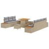 vidaXL Tuinbankenset 10 st 9-Aantal zitplaatsen Beige en Licht Grijs