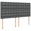 vidaXL Boxspring met matras stof donkergrijs 180x200 cm
