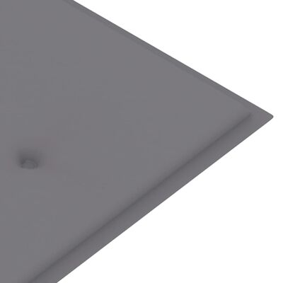 vidaXL Tuinbank met grijs kussen 150 cm massief teakhout
