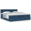 vidaXL Ottoman bed met matras 160x200cm stof blauw