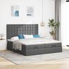 vidaXL Ottoman bed met matrassen en LED's 160x200cm stof donkergrijs