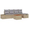 vidaXL Tuinbankenset 6 st Beige poly rattan
