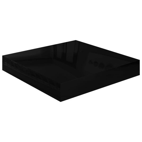 vidaXL Wandschappen zwevend 4 st 23x23,5x3,8 cm MDF hoogglans zwart