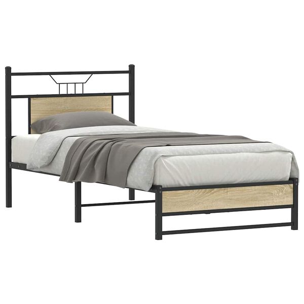 vidaXL Bedframe zonder matras hout sonoma eikenkleurig 90x190 cm