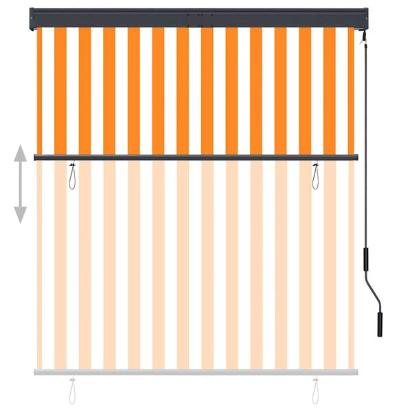 vidaXL Rolgordijn voor buiten 140x250 cm wit en oranje