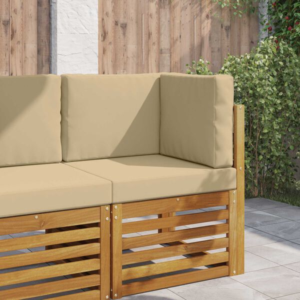 vidaXL Buiten bankkussen 3 pcs Beige Polyester