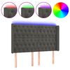 vidaXL Hoofdbord LED 163x16x118/128 cm fluweel donkergrijs