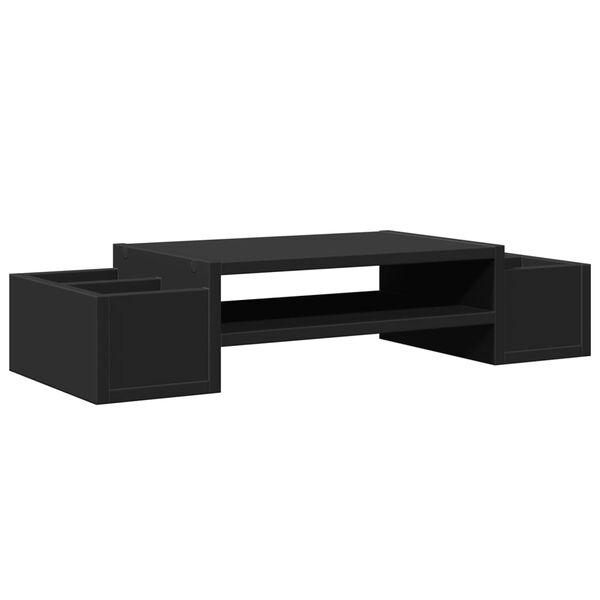 vidaXL Monitorstandaard met opbergruimte 70x27x15 cm hout zwart