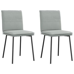 vidaXL Eetkamerstoelen 2 st fluweel lichtgrijs