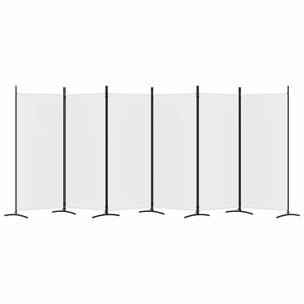 vidaXL Kamerscherm met 6 panelen 520x180 cm stof wit
