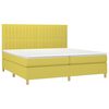 vidaXL Boxspring met matras en LED stof groen 200x200 cm