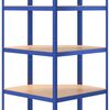 vidaXL Hoekrek 5-laags staal en bewerkt hout blauw