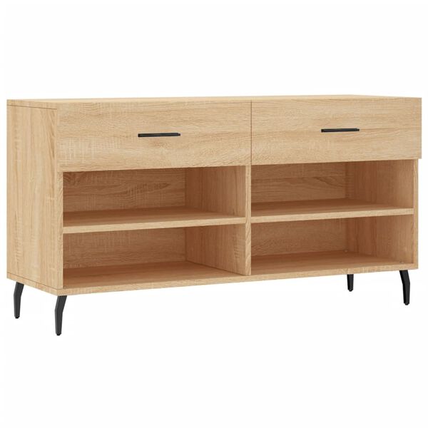 vidaXL Schoenenbank 102x35x55 cm bewerkt hout sonoma eikenkleurig