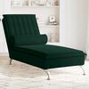 vidaXL Massage chaise longue met bolster fluweel donkergroen