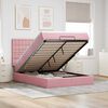 vidaXL Ottoman bed met matrassen en LED's 140x200cm fluweel roze