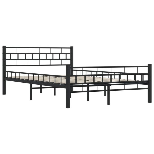 vidaXL Bedframe staal zwart 140x200 cm