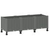 vidaXL Tuinschaal met wielen Lichtgrijs 120 x 40 x 44 cm PP