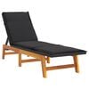 vidaXL Ligbed met kussen poly rattan en massief acaciahout