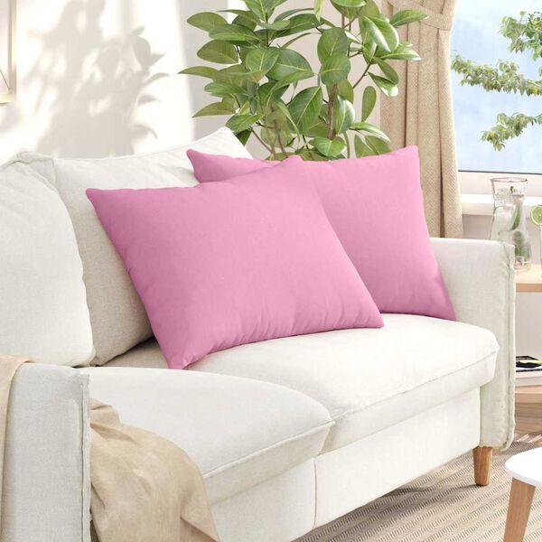 vidaXL Sofa Kussens 2 stuks Roze 70 x 50 cm Stof