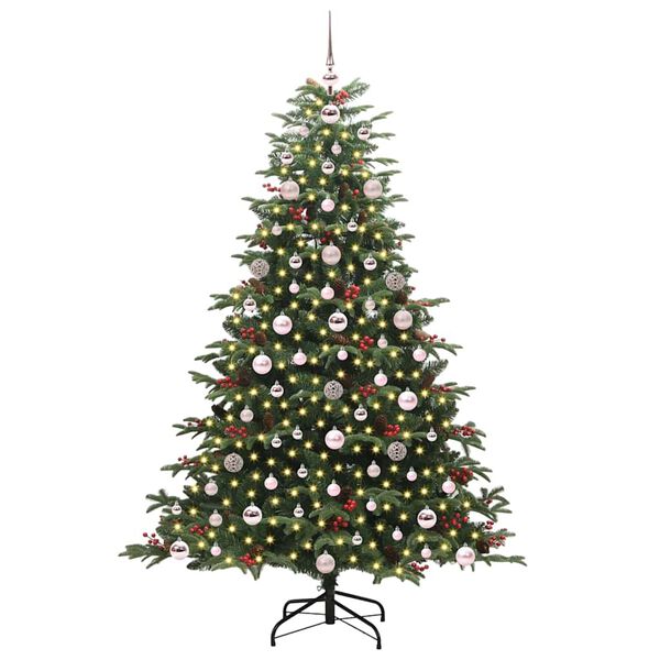 vidaXL Kunstkerstboom Groen 180 cm PVC en Metaal en Plastic