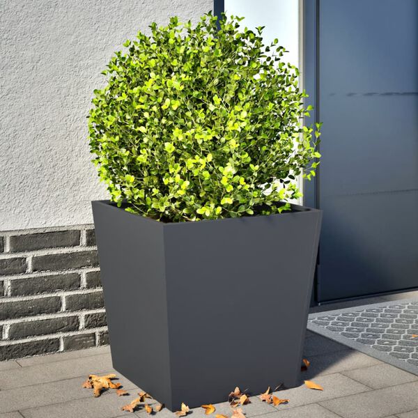 vidaXL Plantenbakken 2 st 50x50x50 cm staal antracietkleurig