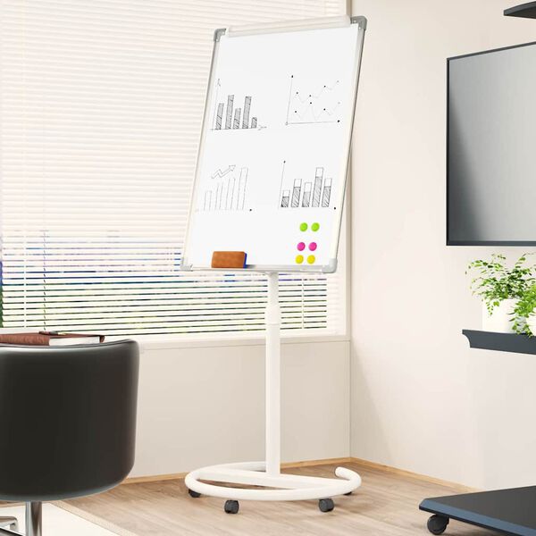 vidaXL Magnetisch whiteboard Grijs en Wit 62 x 62.5 x 197 cm EPS