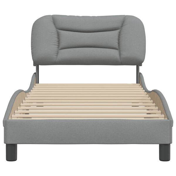 vidaXL Bedframe zonder matras "Hvar" 90x190 cm stof lichtgrijs