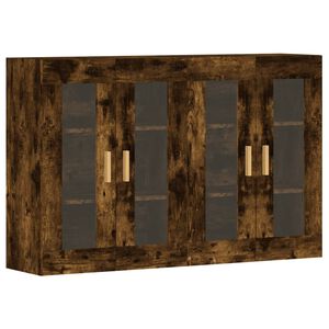 vidaXL Hangkasten 2 st bewerkt hout gerookt eikenkleurig