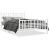 vidaXL Bedframe met hoofd- en voeteneinde metaal wit 140x200 cm