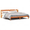 vidaXL Bedframe met hoofdbord massief grenenhout wasbruin 180x200 cm