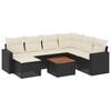 vidaXL 8-delige Loungeset met kussens poly rattan zwart