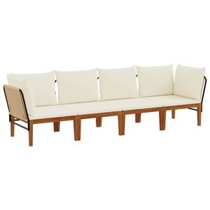vidaXL 4 st Massief acaciahout & touw Naturel