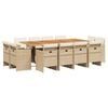 vidaXL 13-delige Tuinset met kussens poly rattan beige