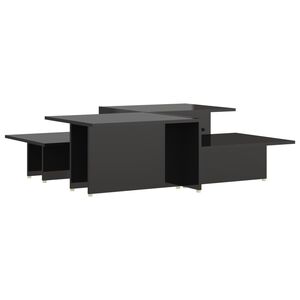 vidaXL Salontafels 2 st 111,5x50x33 cm bewerkt hout hoogglans zwart