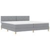 vidaXL LED Box Spring Bed met hoofdeinde Lichtgrijs 200 x 200 cm Stof